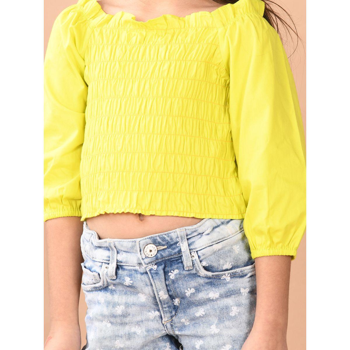 LilPicks X Styli  Square Neck Shirred Crop Top-girls-clothing-blousesandshirts-image-5