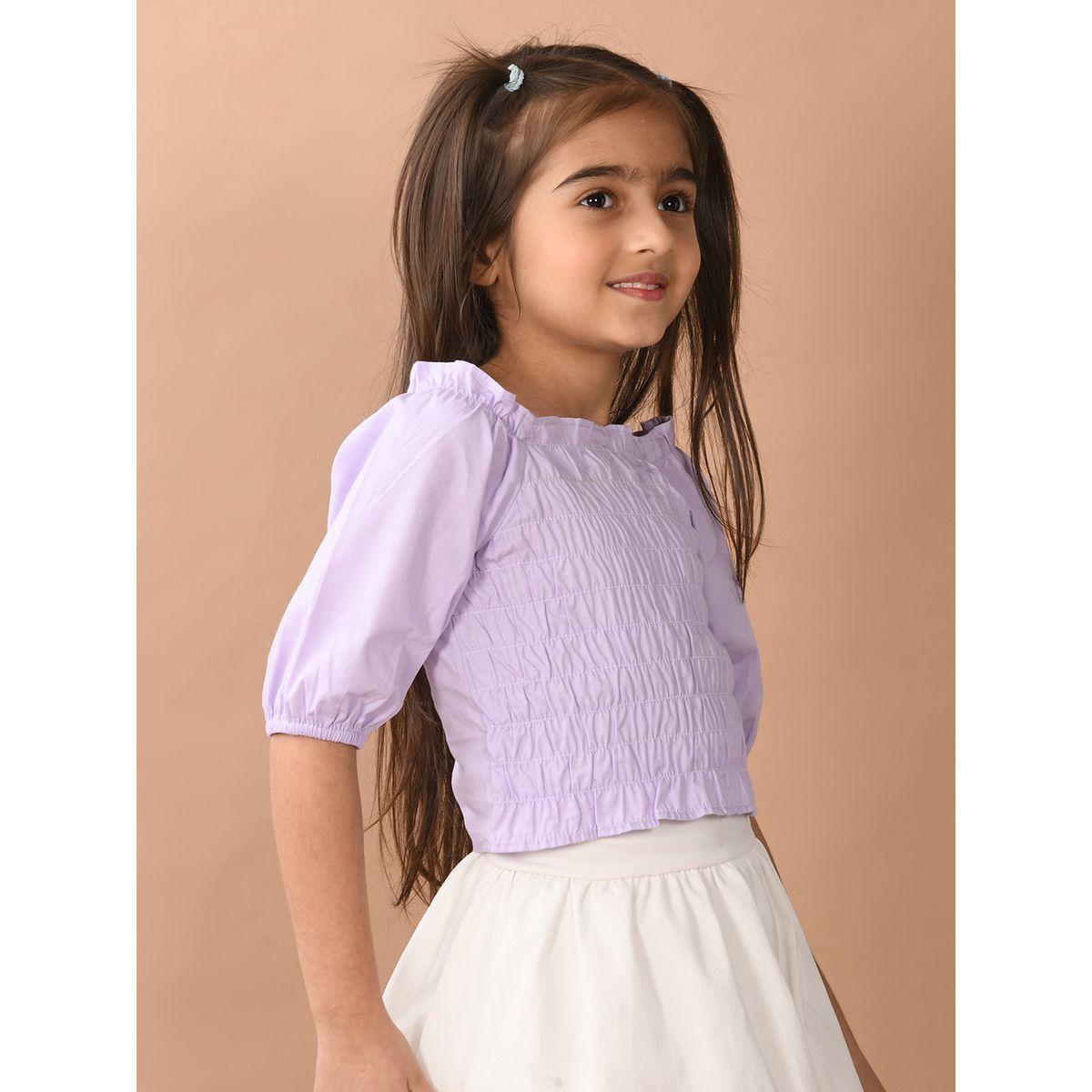 LilPicks X Styli  Square Neck Shirred Crop Top-girls-clothing-blousesandshirts-image-3