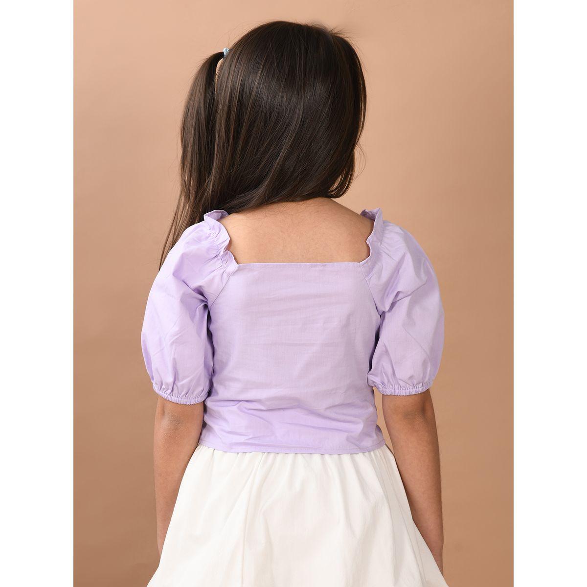 LilPicks X Styli  Square Neck Shirred Crop Top-girls-clothing-blousesandshirts-image-4