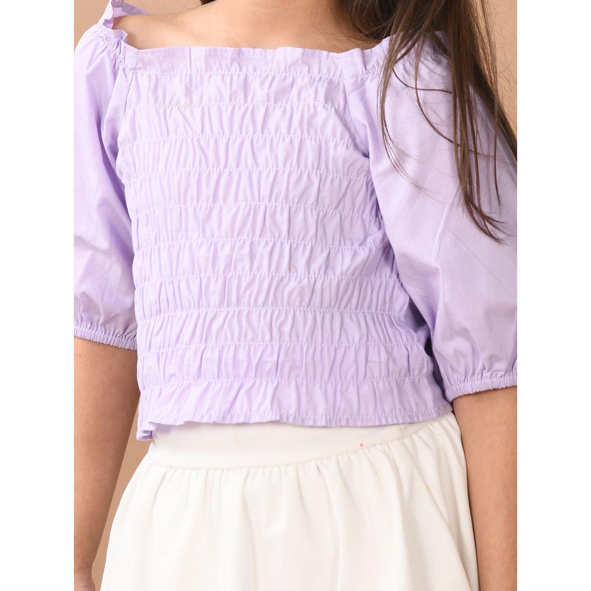 LilPicks X Styli  Square Neck Shirred Crop Top-girls-clothing-blousesandshirts-image-5