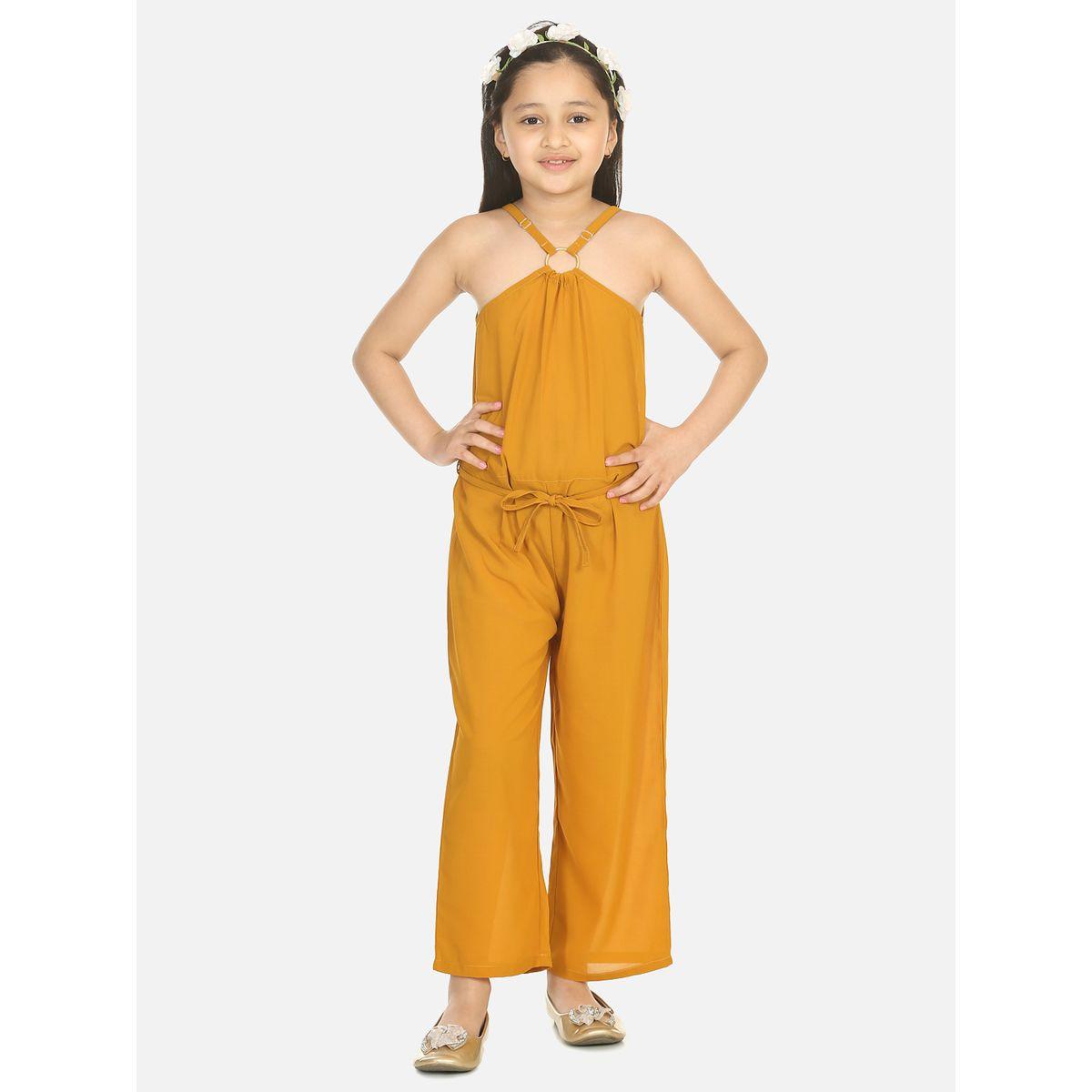 جمبسوت كاجوال بياقة هولتر مع حلقة وأربطة ليل بيكس × ستايلي-girls-clothing-rompers-image-1