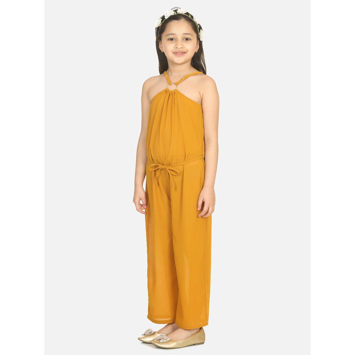 جمبسوت كاجوال بياقة هولتر مع حلقة وأربطة ليل بيكس × ستايلي-girls-clothing-rompers-image-3
