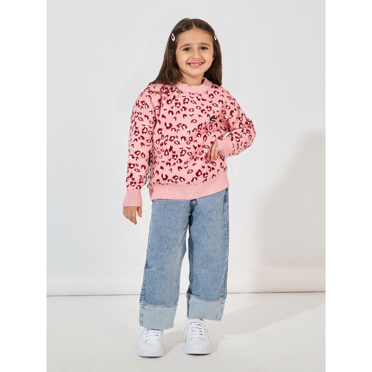 Styli Leopard Print Thermal Lined Sweater-girls-clothing-jumpersandcardigans-image-2