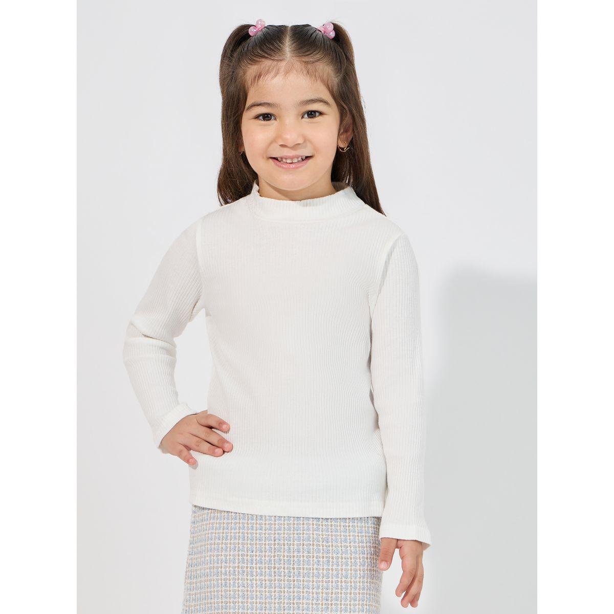 Styli Rib Knit Top & Pleated Hem Tweed Sleeveless Dress Set-girls-clothing-setsandcoords-image-3