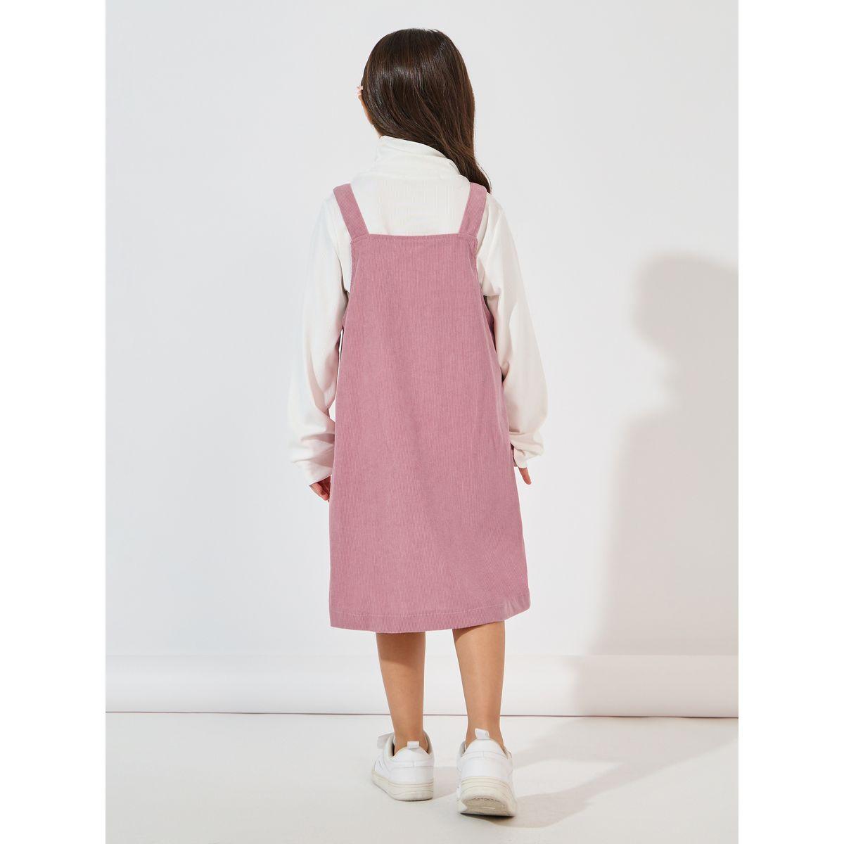 مجموعة من فستان بينافور كوردروي مع بلوزة بياقة عالية-girls-clothing-setsandcoords-image-5