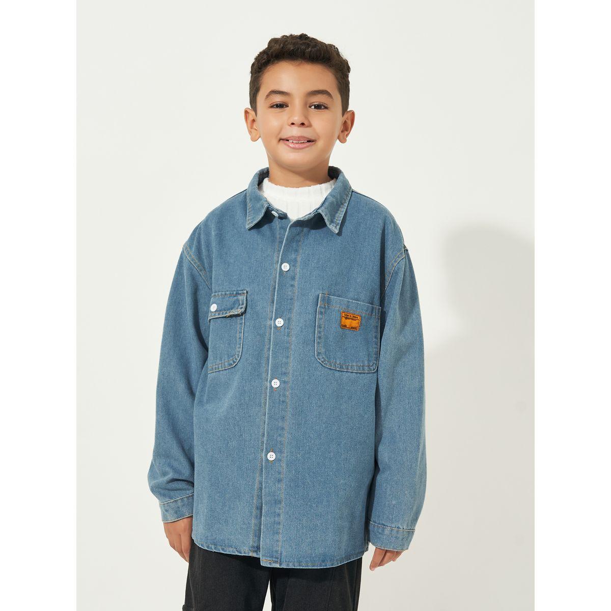 Styli Patch Detail Pocket Front Denim Jacket-boys-clothing-jacketsandcoats-image-1