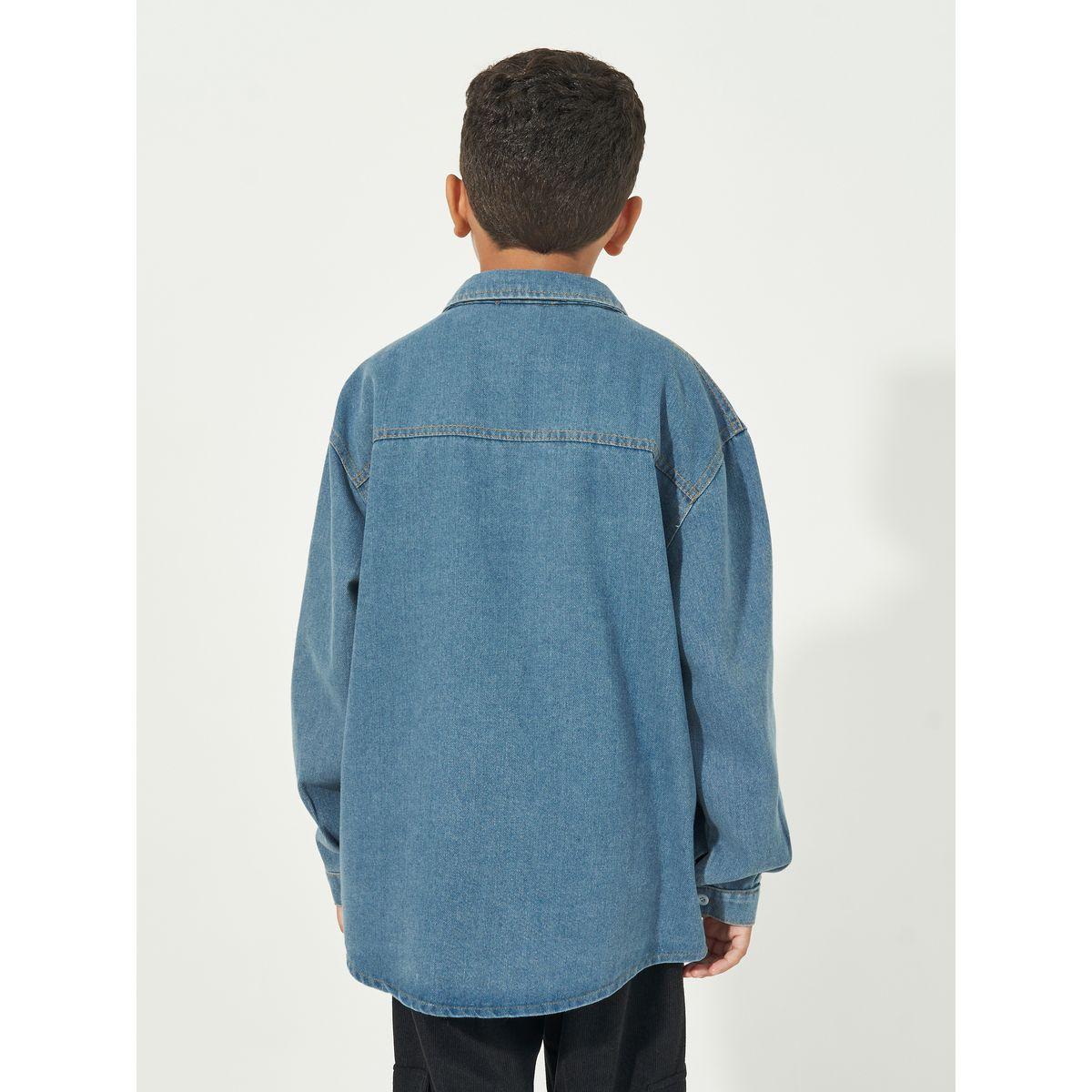 جاكيت دنيم بجيوب على الصدر مع شارة-boys-clothing-jacketsandcoats-image-4