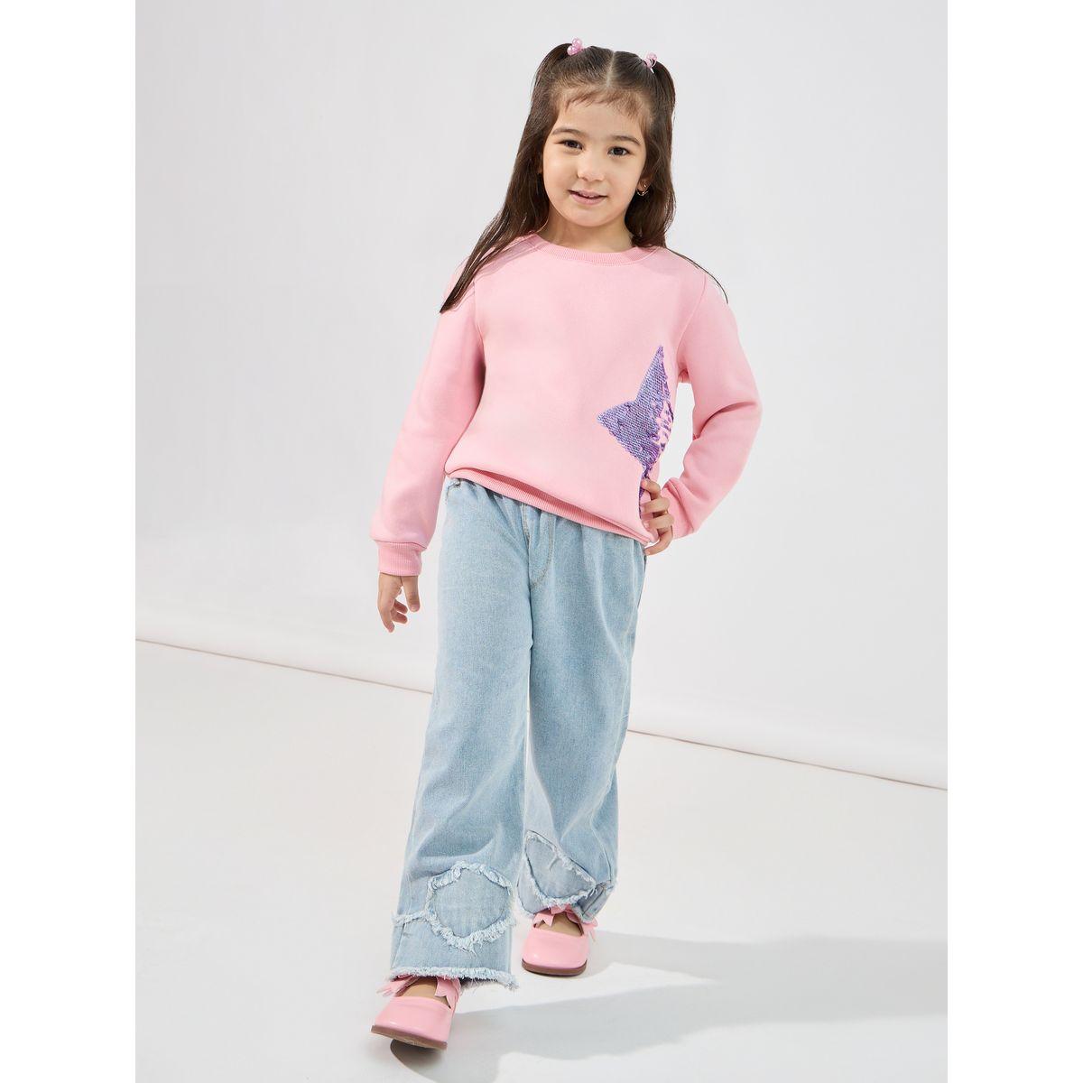 Styli Star Sequin Cuffed Sweatshirt-girls-clothing-winterwear-sweatshirts-image-2