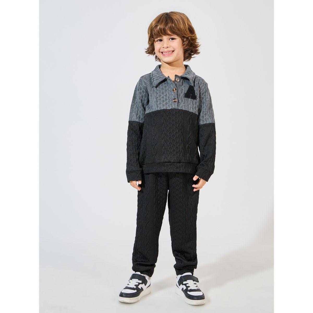 مجموعة من جوغر مع سويت شيرت بنمط كتل الالوان-boys-clothing-setsandcoords-image-1