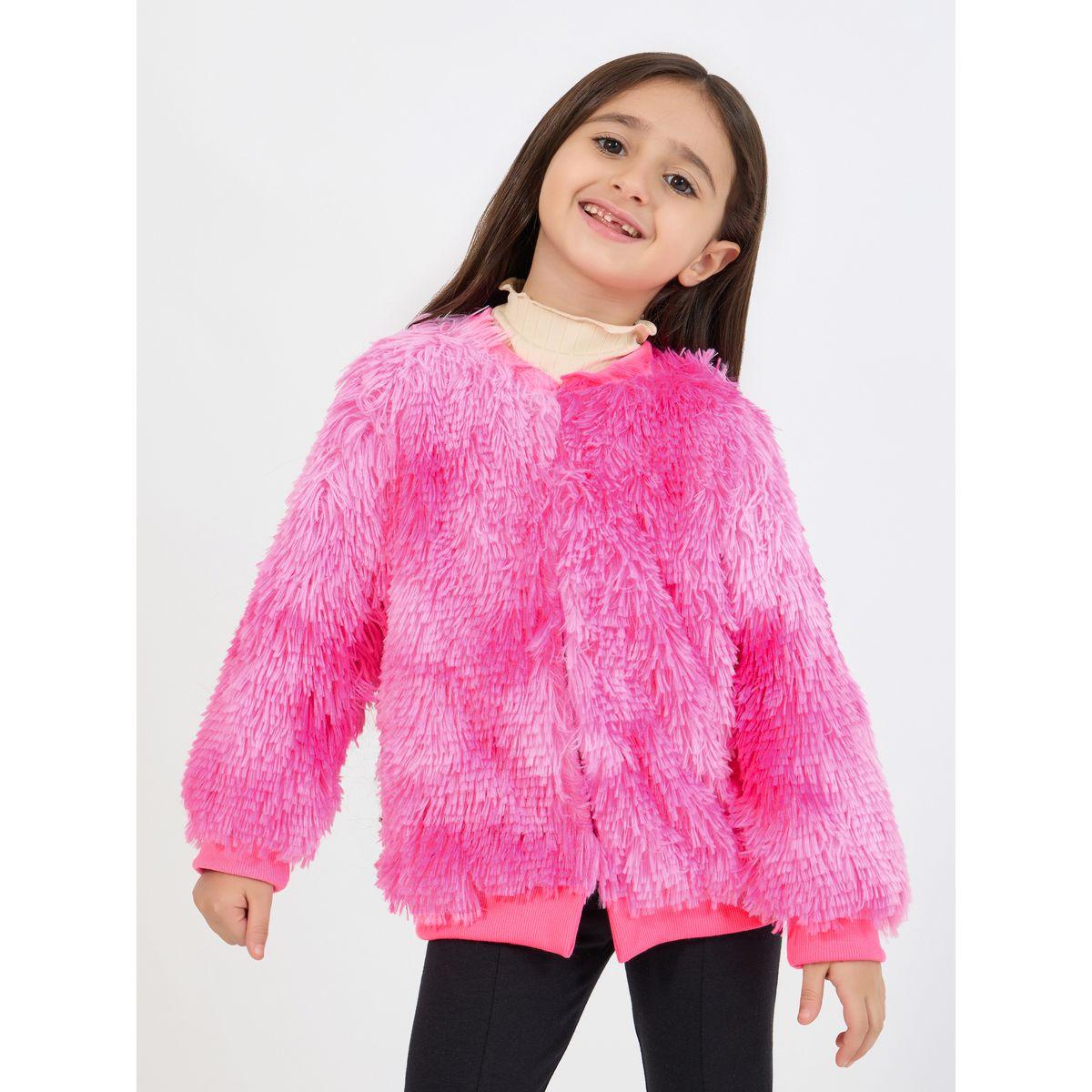 Styli Faux Fur Open Front Jacket-girls-clothing-jacketsandcoats-image-1