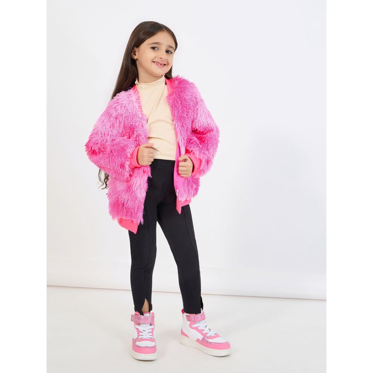 Styli Faux Fur Open Front Jacket-girls-clothing-jacketsandcoats-image-2