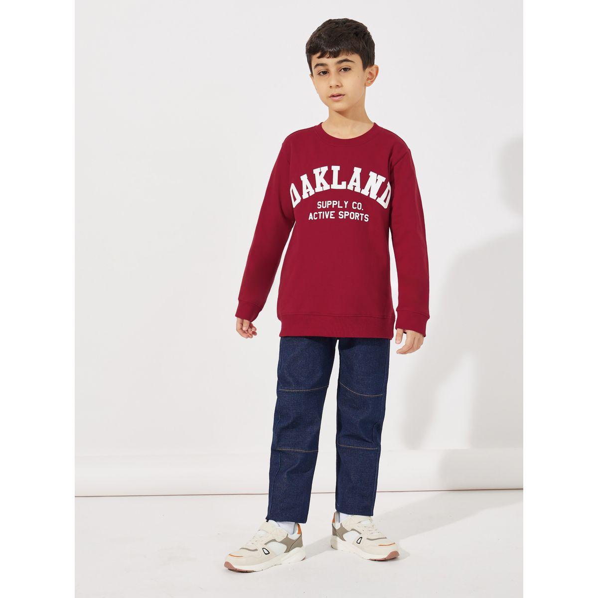 Styli Slogan Print Round Neck Sweatshirt-boys-clothing-sweatshirts-image-3