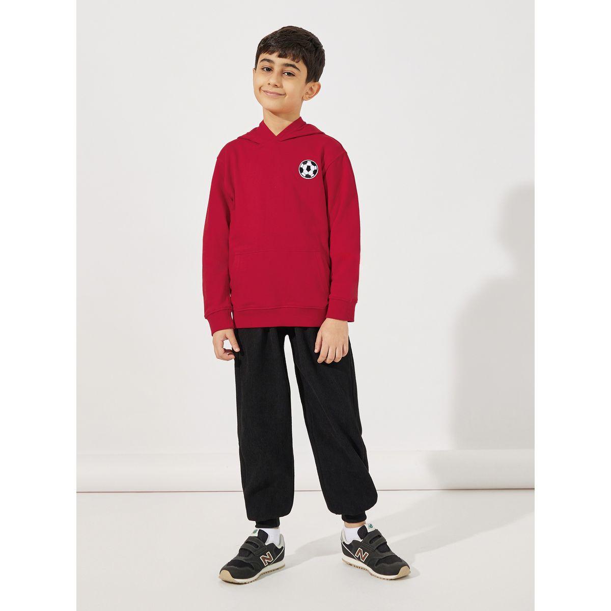 Styli Pocket Front Hoodie with Football Patch Detail-boys-clothing-winterwear-sweatshirts-image-2