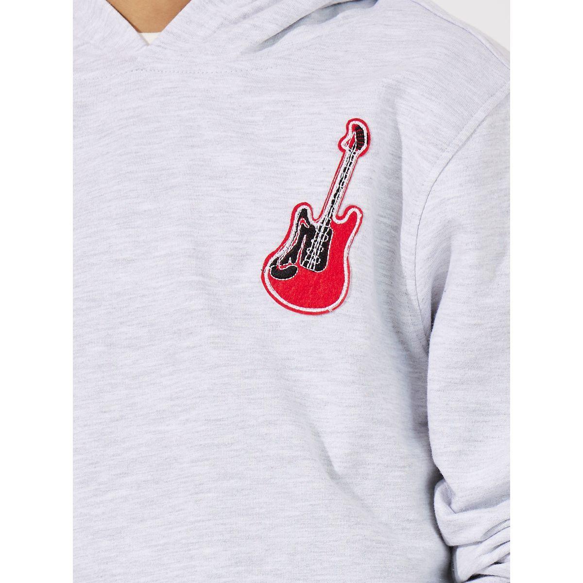Styli Pocket Front Hoodie with Guitar Patch Details-boys-clothing-sweatshirts-image-3