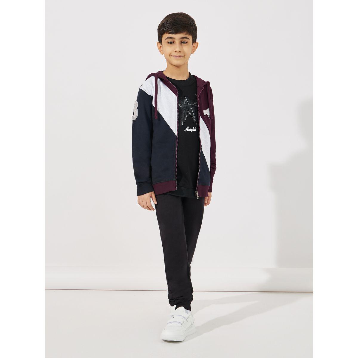 Styli Colorblock Logo Embroidered Zip Through Hoodie-boys-clothing-sweatshirts-image-3