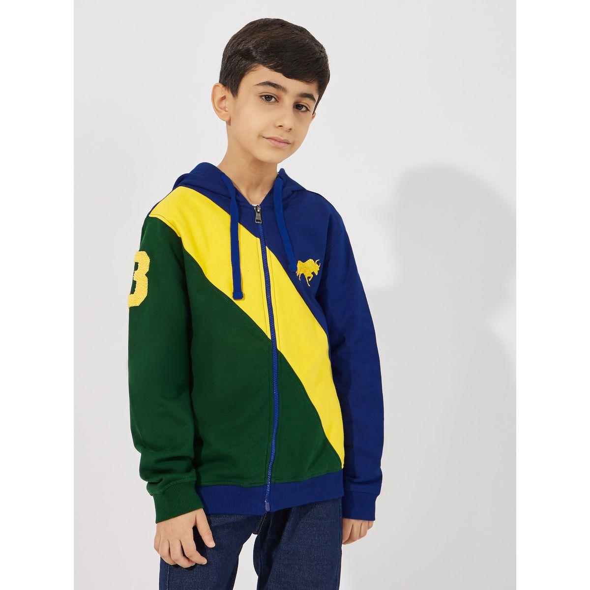 Styli Colorblock Logo Embroidered Zip Through Hoodie-boys-clothing-winterwear-sweatshirts-image-3