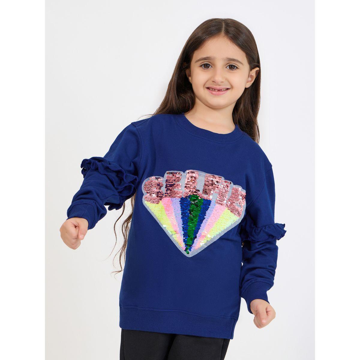 سويت شيرت طويل مزين بالترتر-girls-clothing-winterwear-sweatshirts-image-1