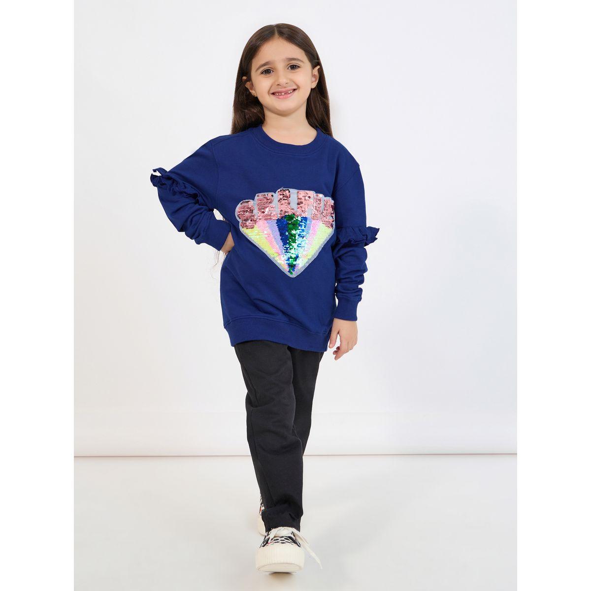 سويت شيرت طويل مزين بالترتر-girls-clothing-winterwear-sweatshirts-image-2