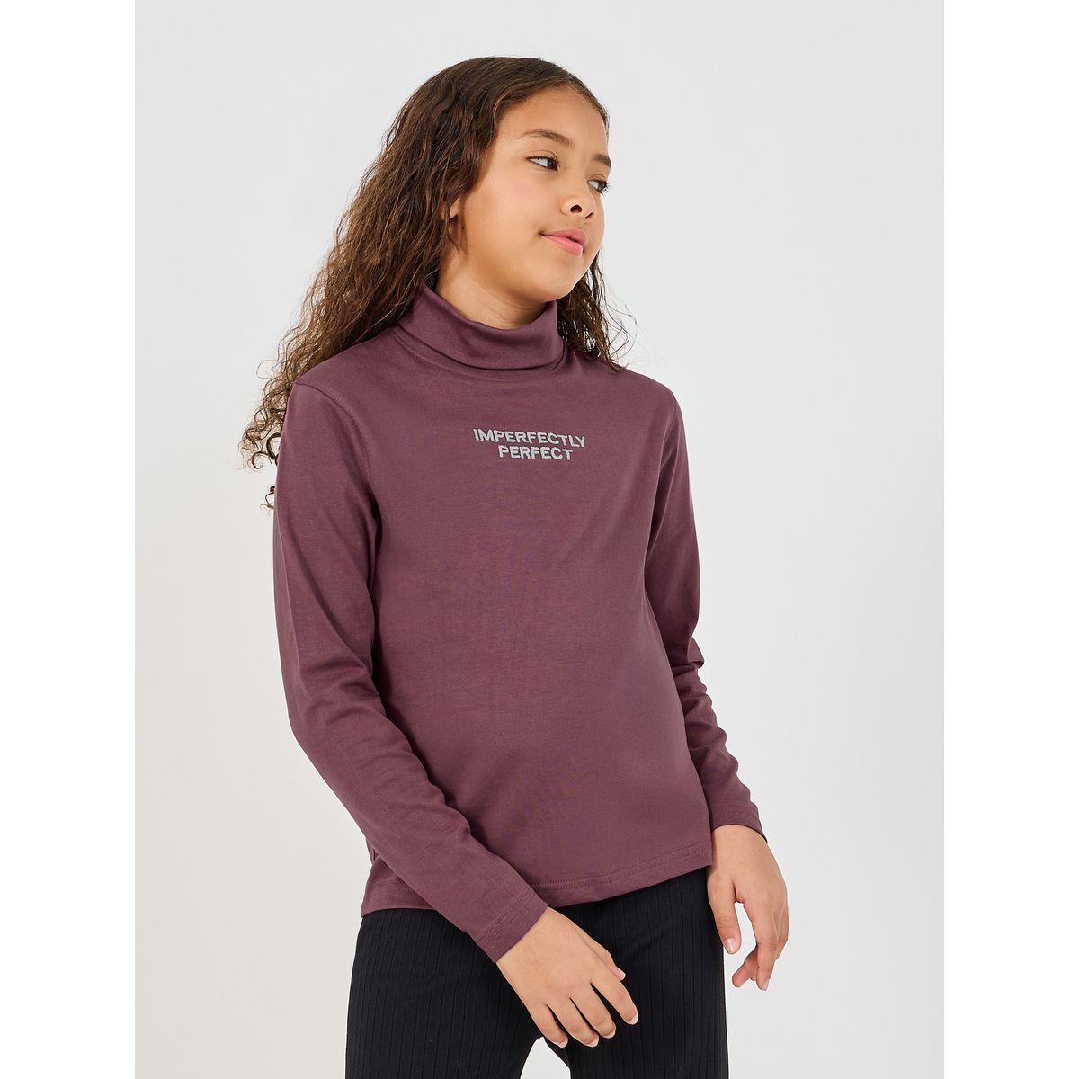 تيشيرت بياقة عالية وأكمام طويلة-girls-clothing-tshirts-image-1