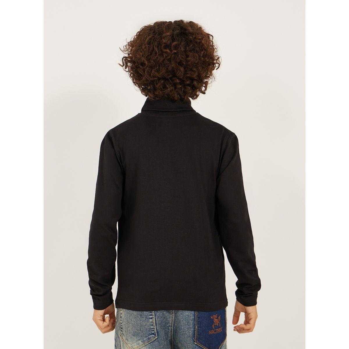 Styli Solid High-Neck T-Shirt with Patch Detail-boys-clothing-tshirtsandpolos-image-4