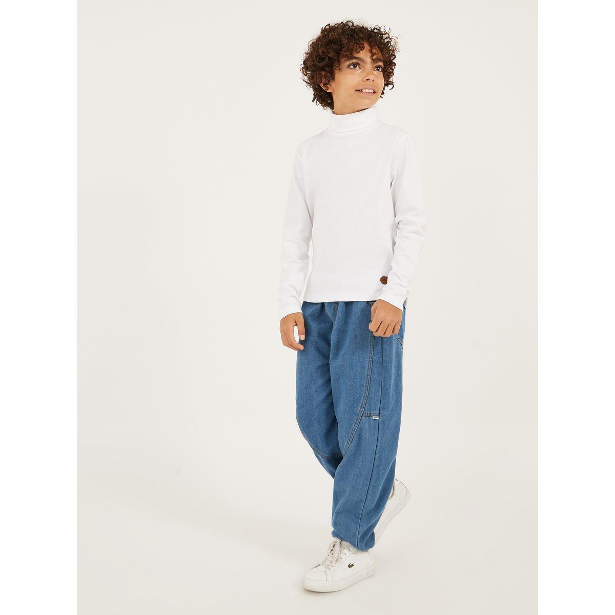 Styli Solid High-Neck T-Shirt with Patch Detail-boys-clothing-tshirtsandpolos-image-2