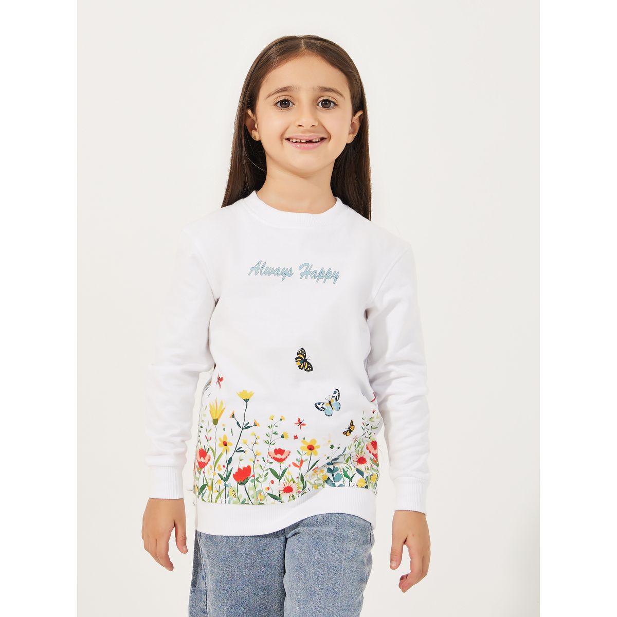 Styli Butterfly Print Longline Sweatshirt-girls-clothing-winterwear-sweatshirts-image-1