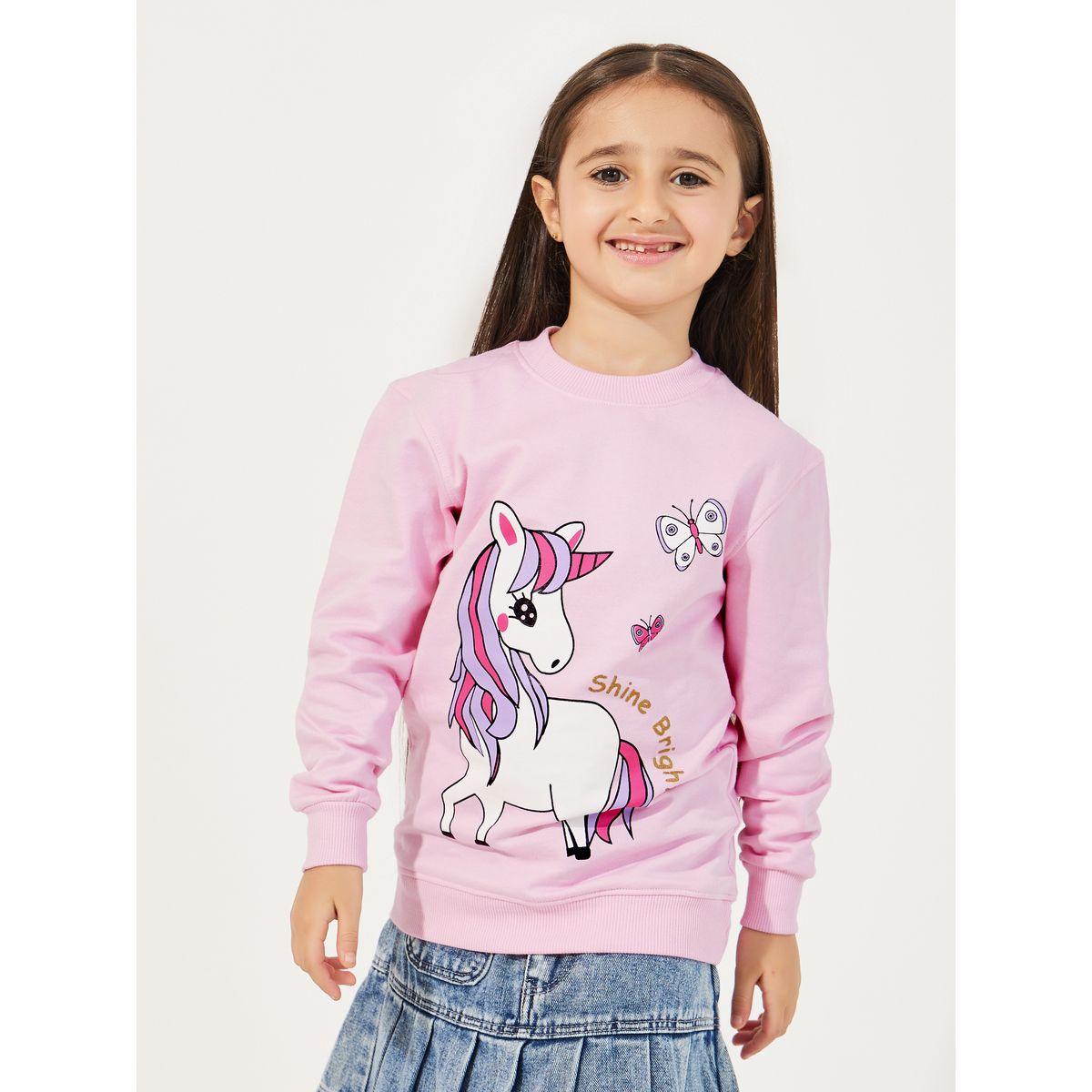 Styli Unicorn Print Longline Sweatshirt-girls-clothing-winterwear-sweatshirts-image-1