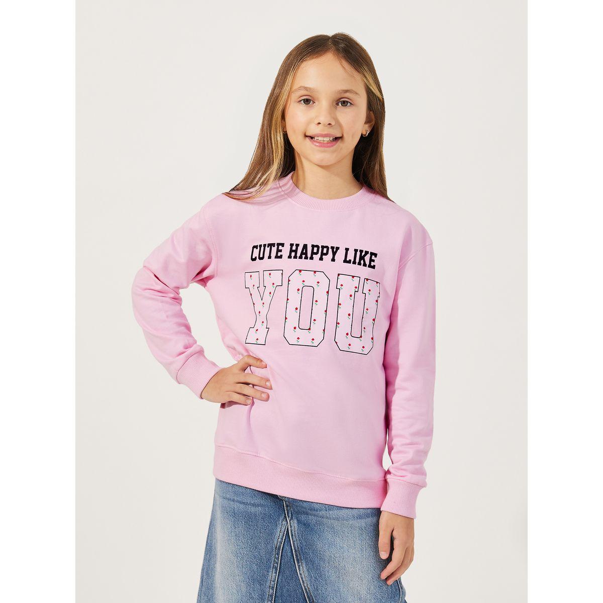 Styli Slogan Print Longline Sweatshirt-girls-clothing-winterwear-sweatshirts-image-1