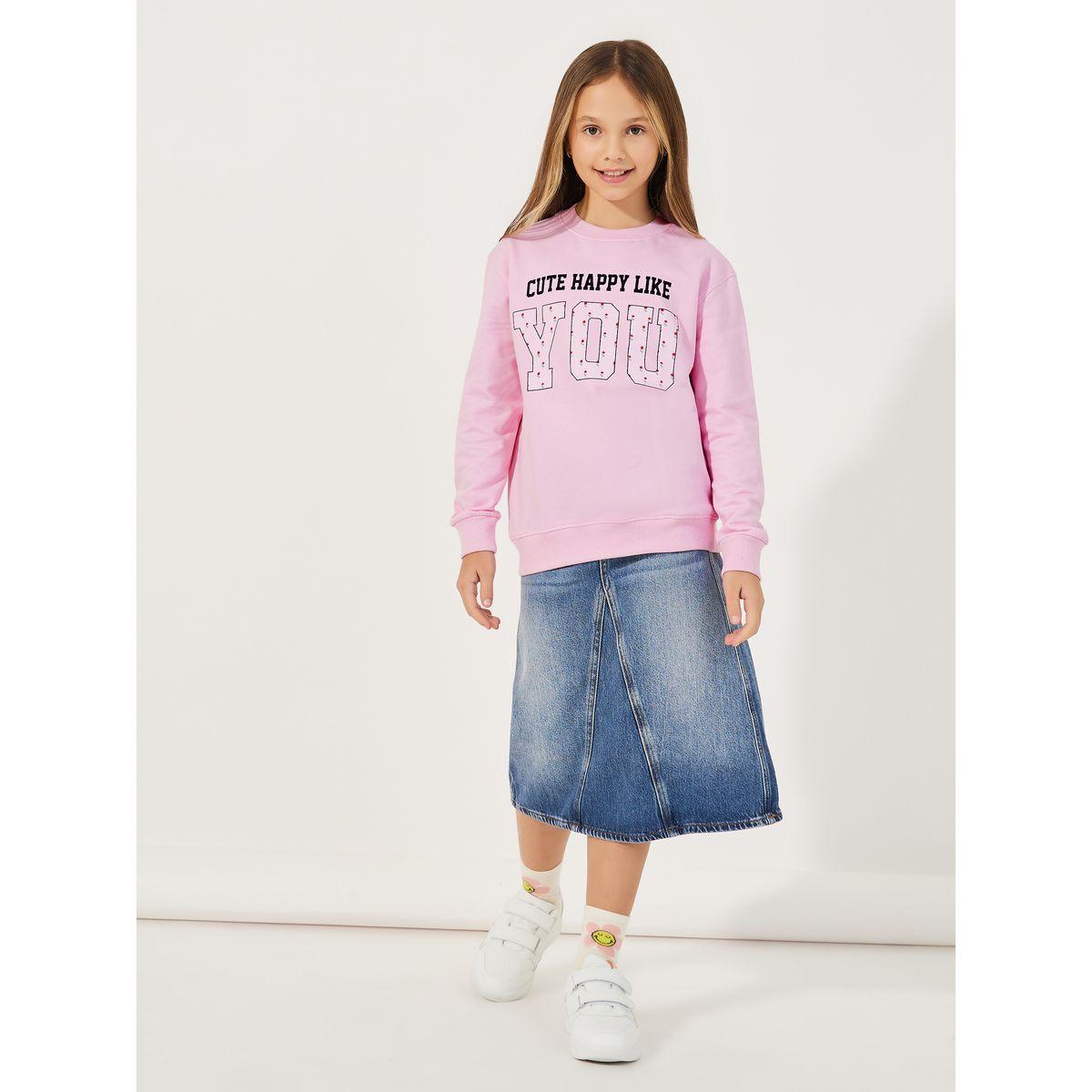 Styli Slogan Print Longline Sweatshirt-girls-clothing-winterwear-sweatshirts-image-2