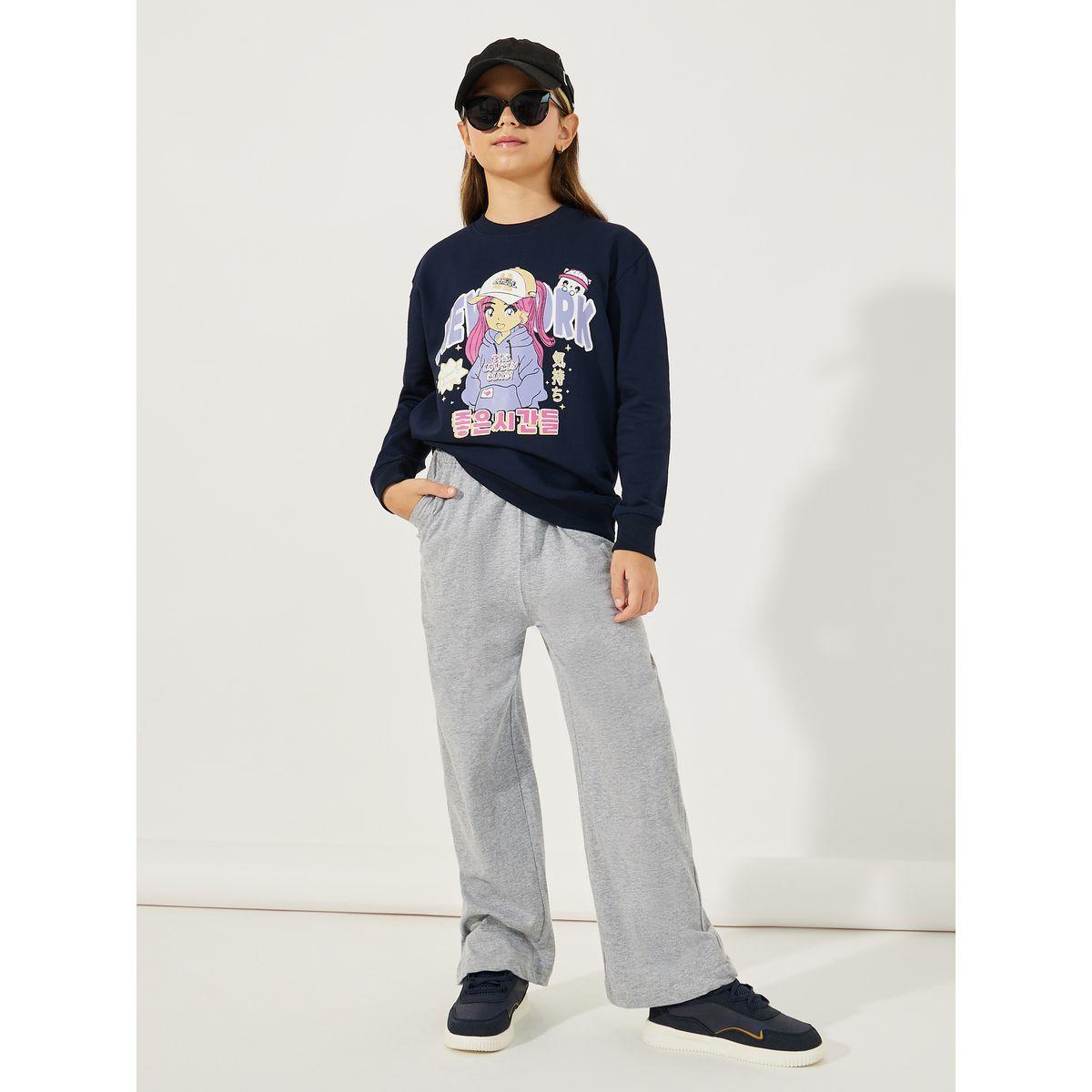 Styli Graphic Print Round Neck Sweatshirt-girls-clothing-winterwear-sweatshirts-image-2