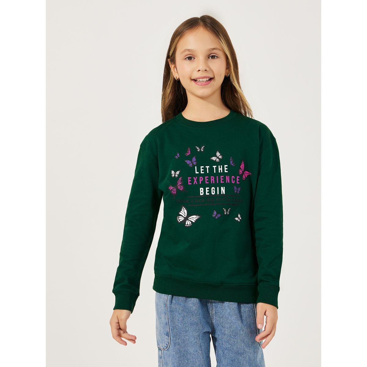 سويت شيرت بقصة عادية وطبعة فراشات-girls-clothing-winterwear-sweatshirts-image-1