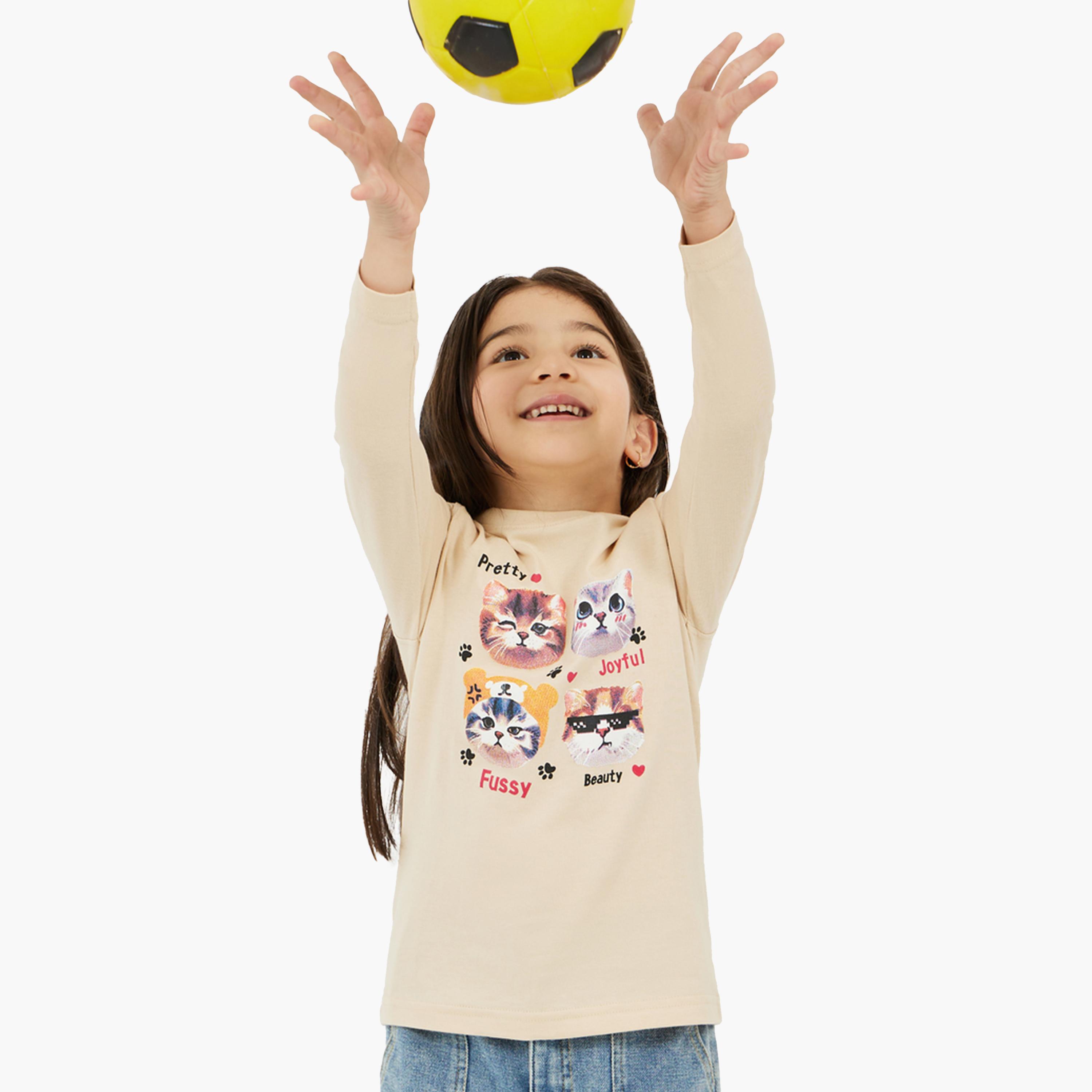 Styli Graphic Print Regular Fit T-Shirt-girls-clothing-tshirts-image-2