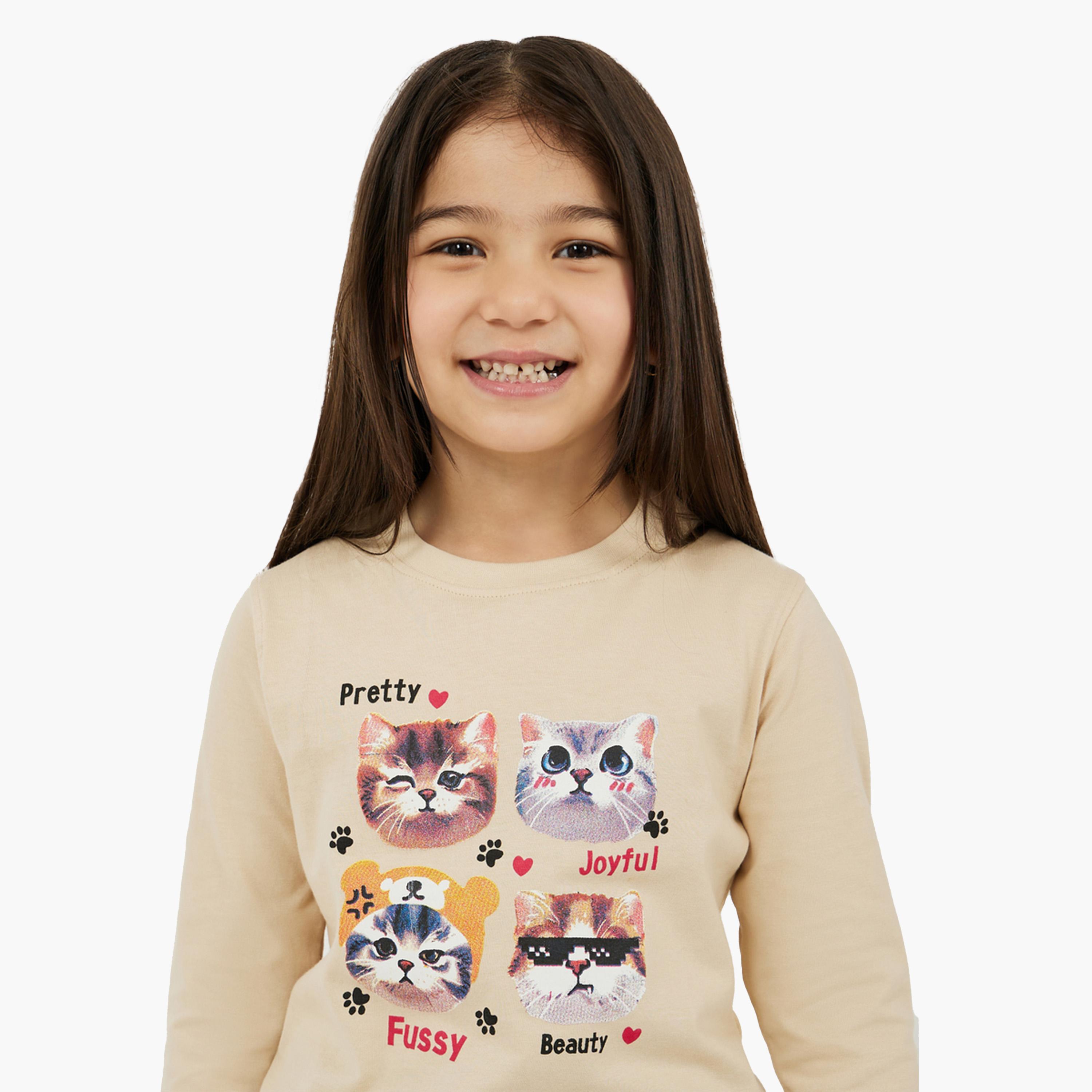 Styli Graphic Print Regular Fit T-Shirt-girls-clothing-tshirts-image-4