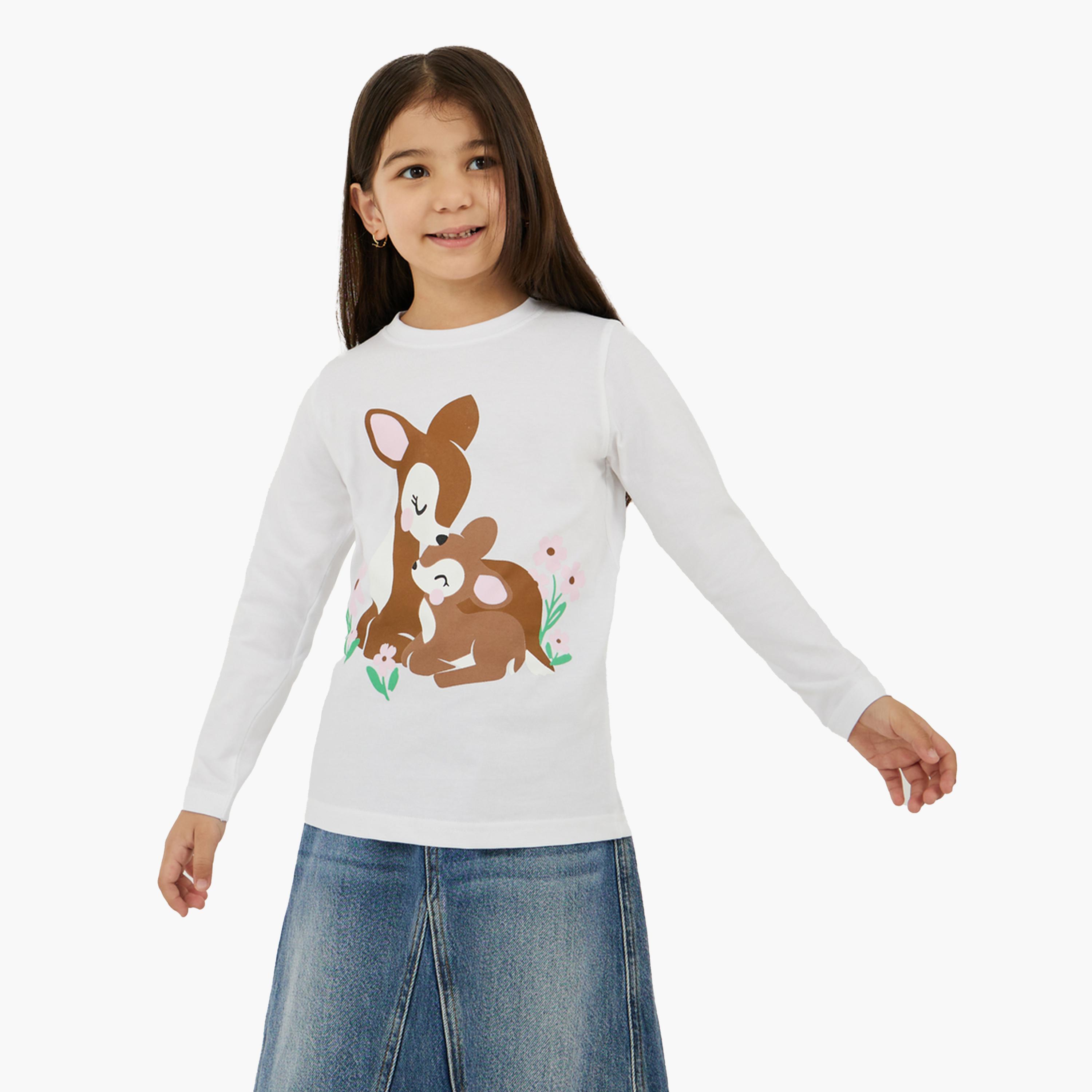 Styli Graphic Print Long Sleeve T-Shirt-girls-clothing-tshirts-image-1