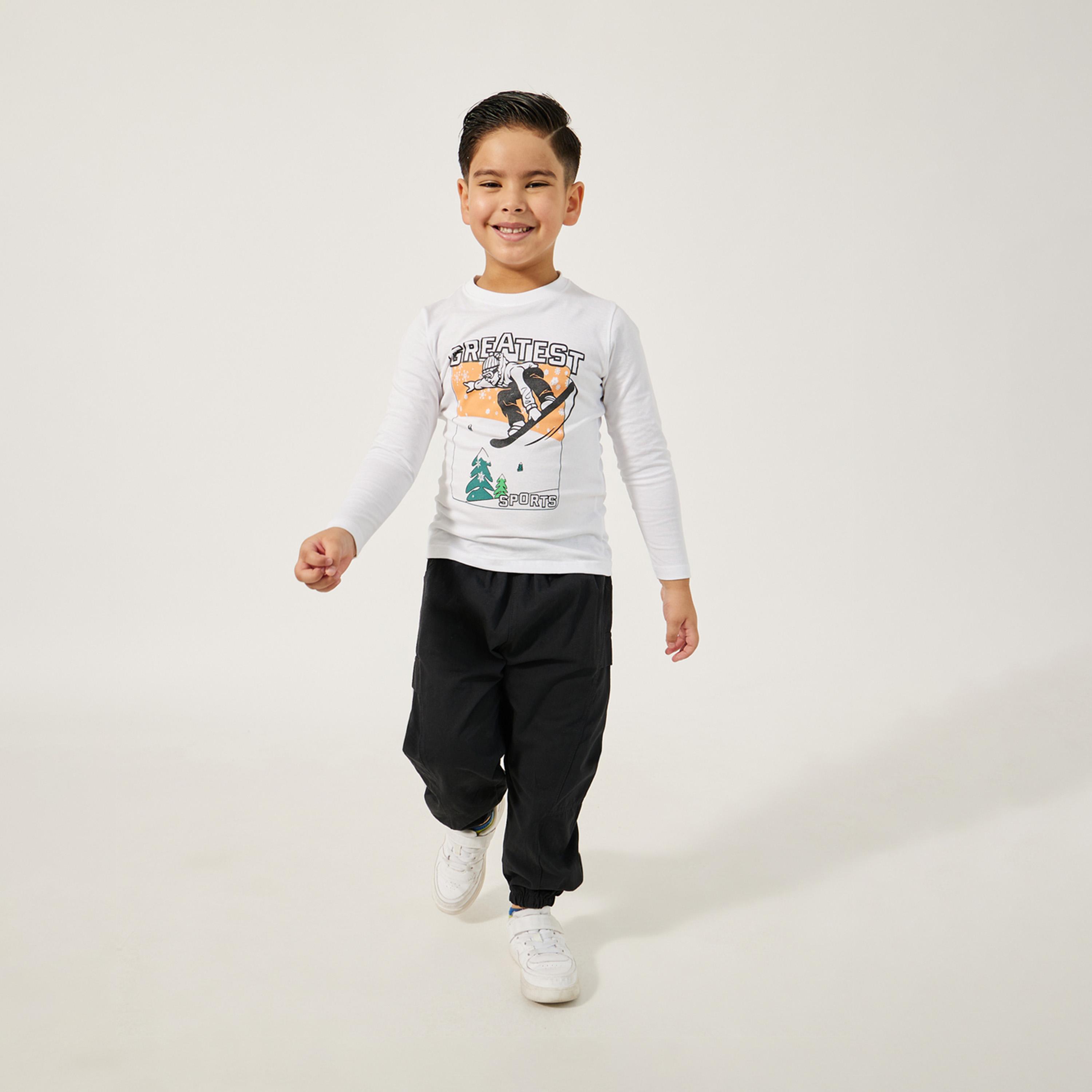 ستايلي - قميص مطبوع بأكمام كاملة-boys-clothing-tshirtsandpolos-image-2