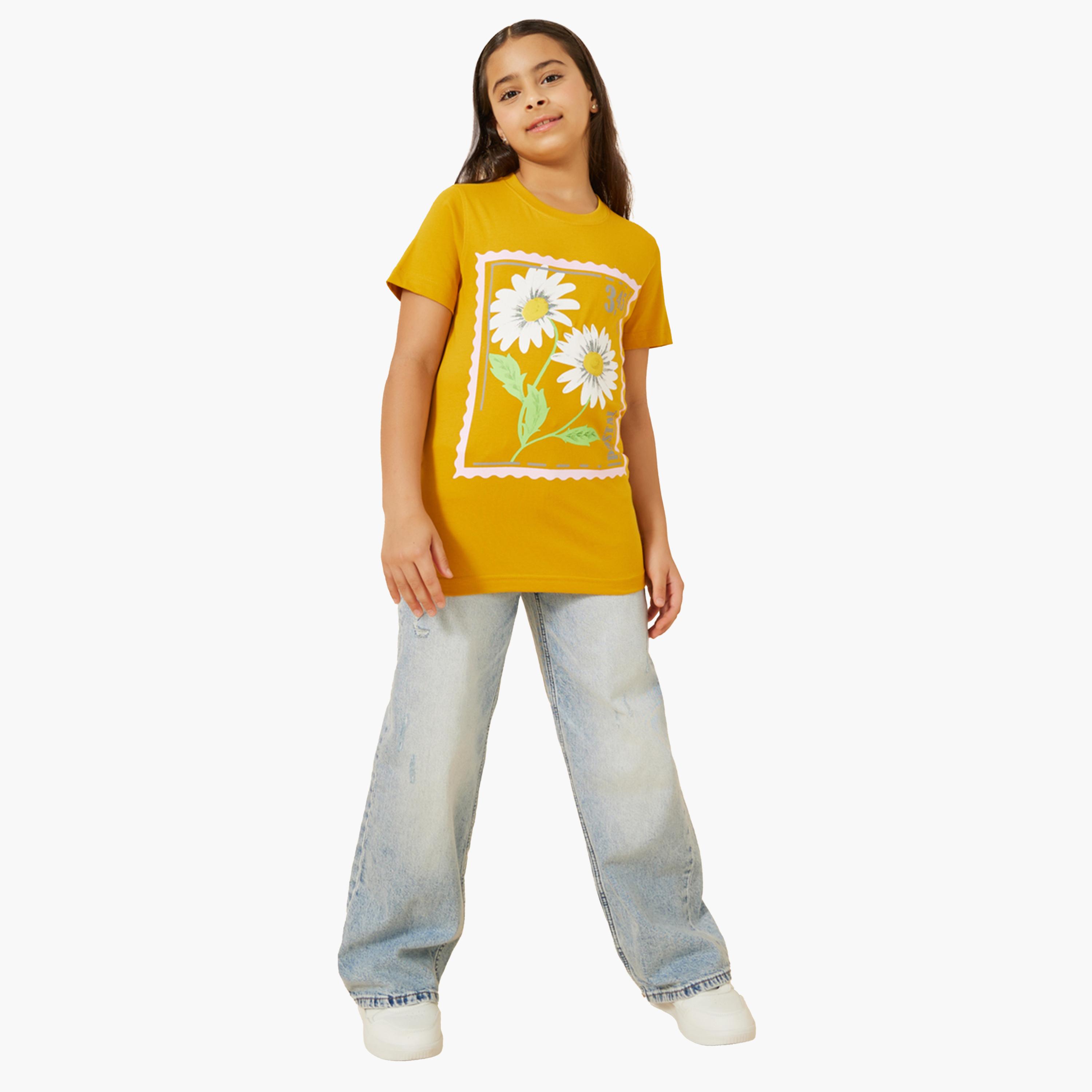 Styli Graphic Print Round Neck T-Shirt-girls-clothing-tshirts-image-2