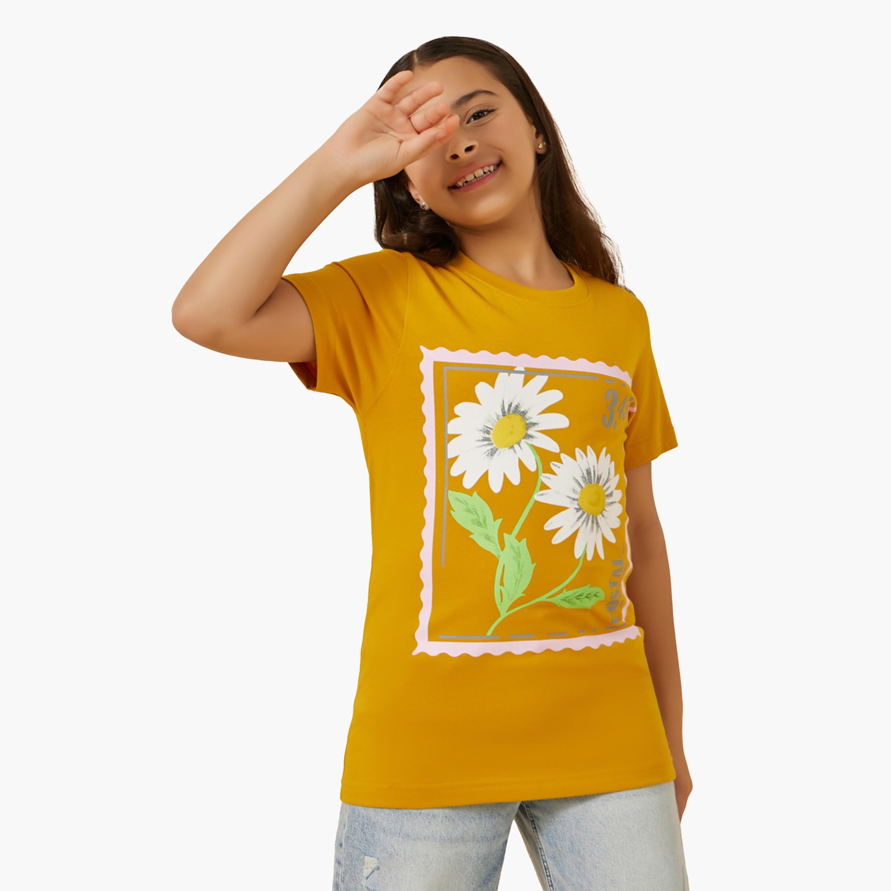Styli Graphic Print Round Neck T-Shirt-girls-clothing-tshirts-image-3
