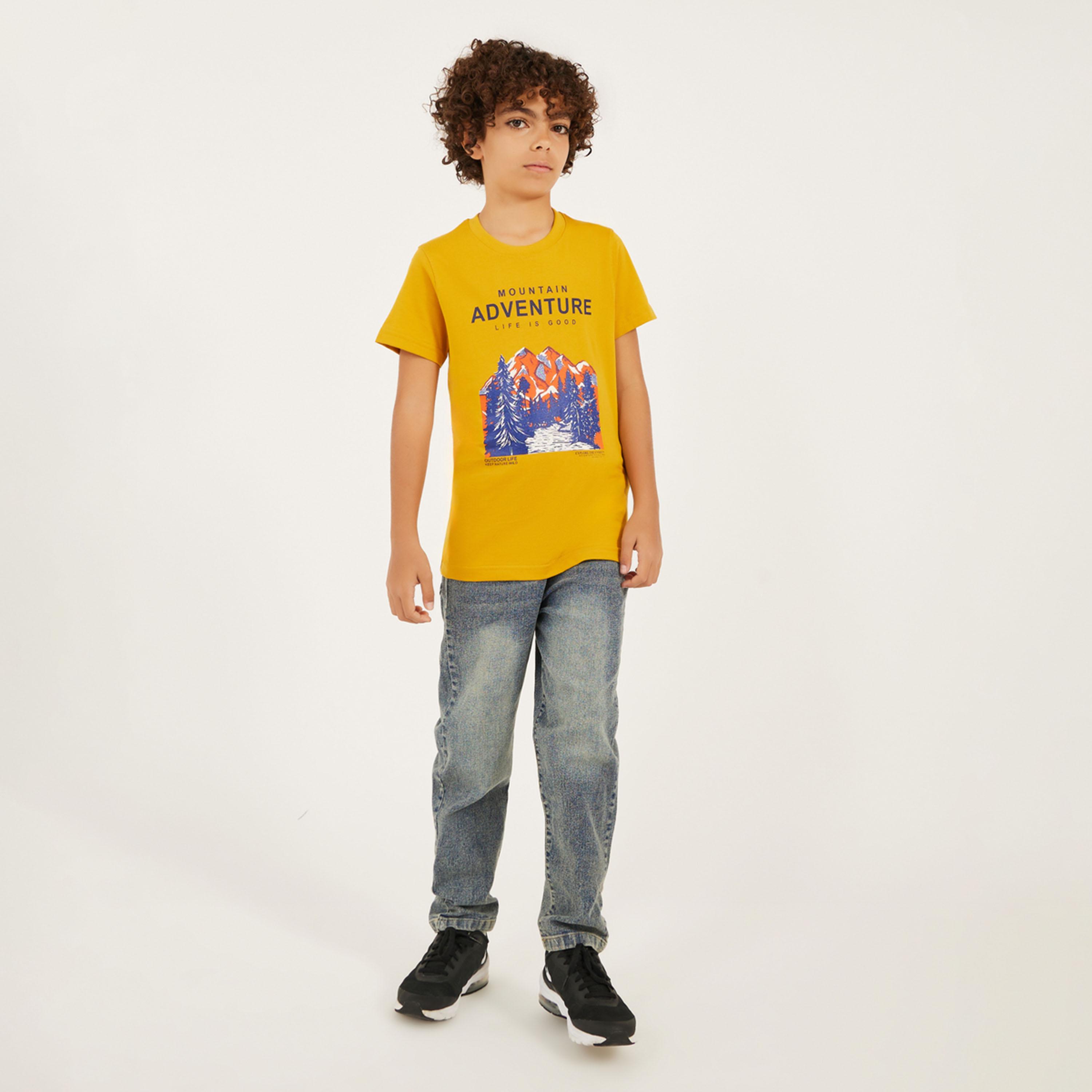 ستايلي - تي شيرت بطبعة جرافيكية برقبة دائرية-boys-clothing-tshirtsandpolos-image-3