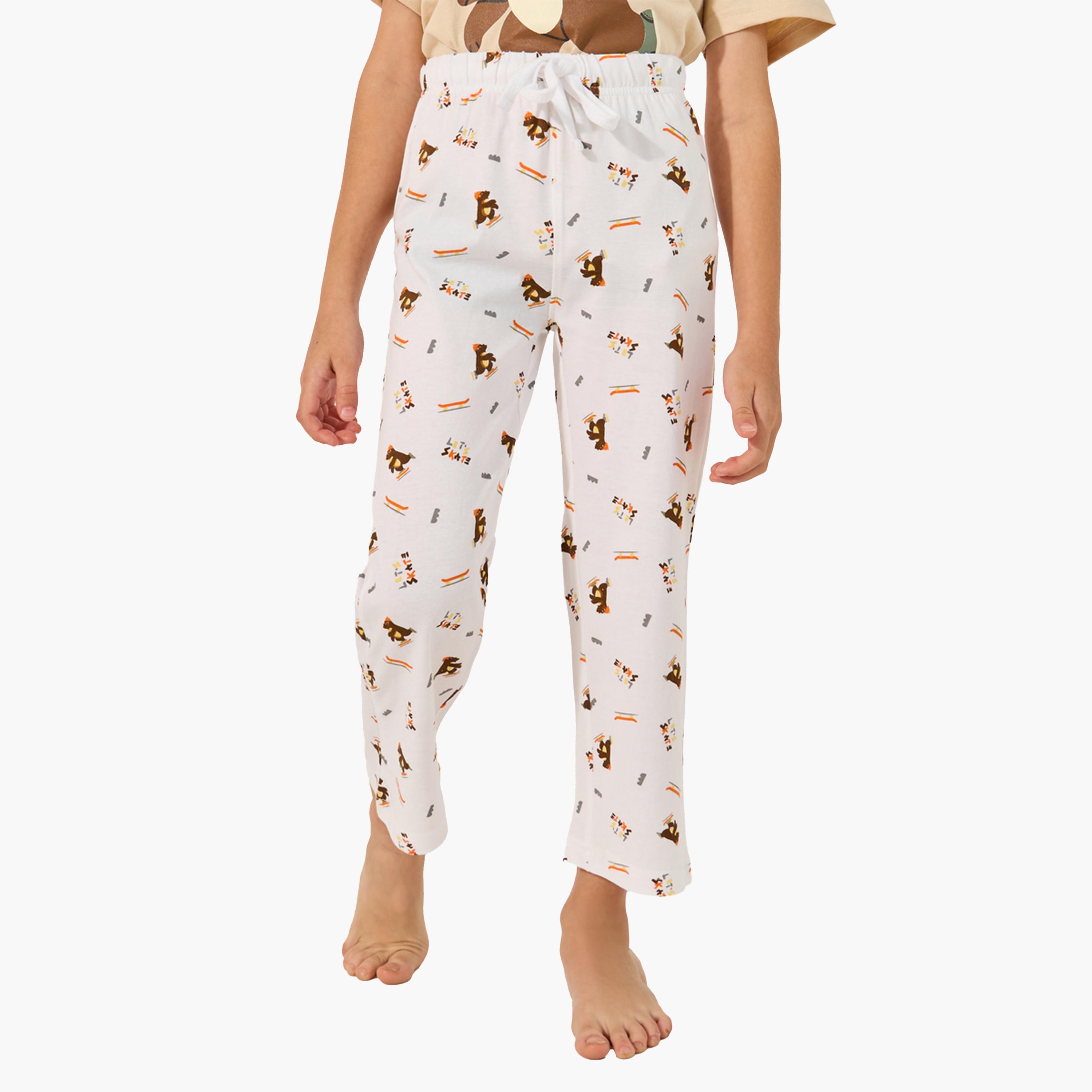 ستايلي - طقم تي شيرت مطبوع برقبة دائرية مع بنطال بيجامة-boys-clothing-nightwear-image-4