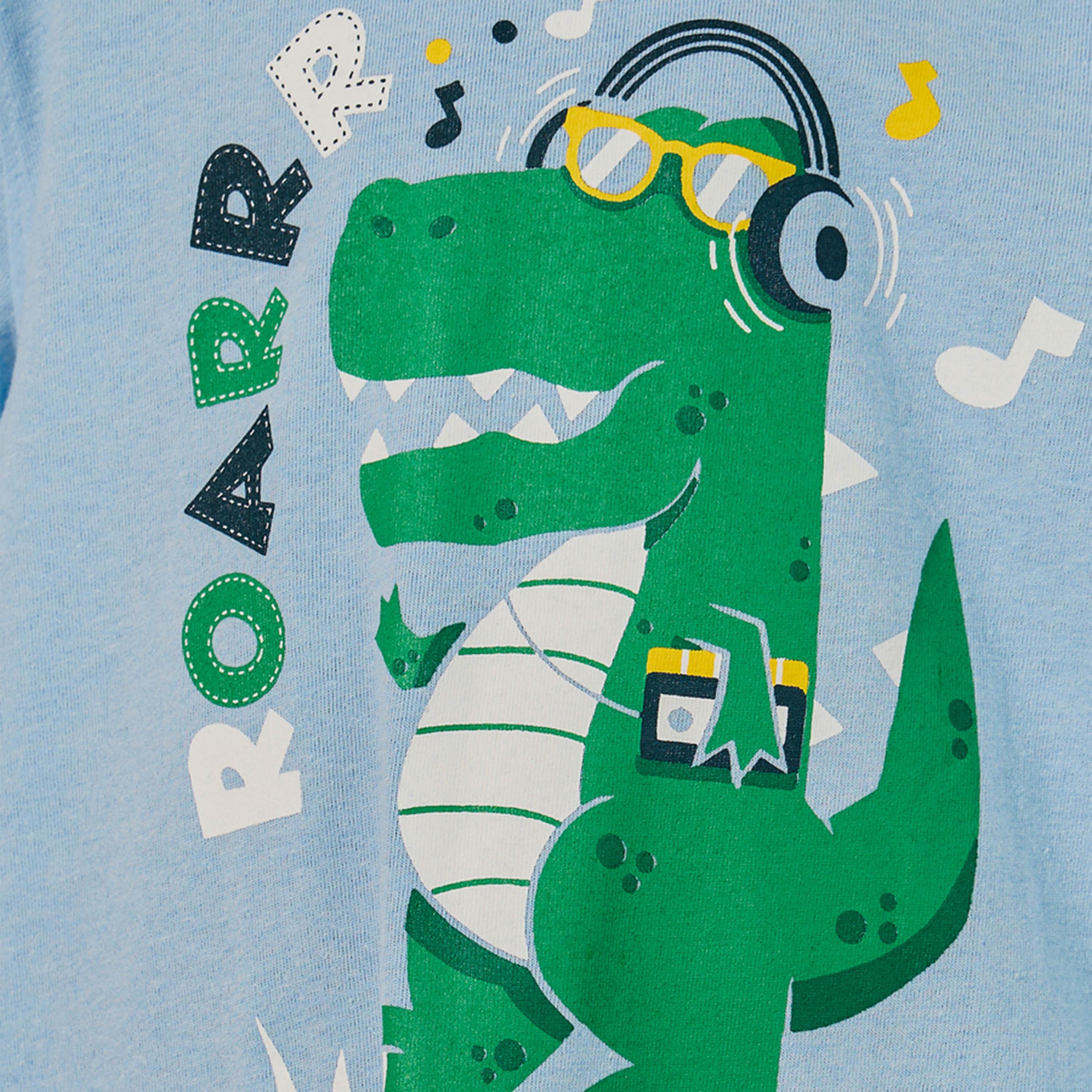 Styli Graphic Printed T-Shirt and Striped Pyjama Set-boys-clothing-nightwear-image-3