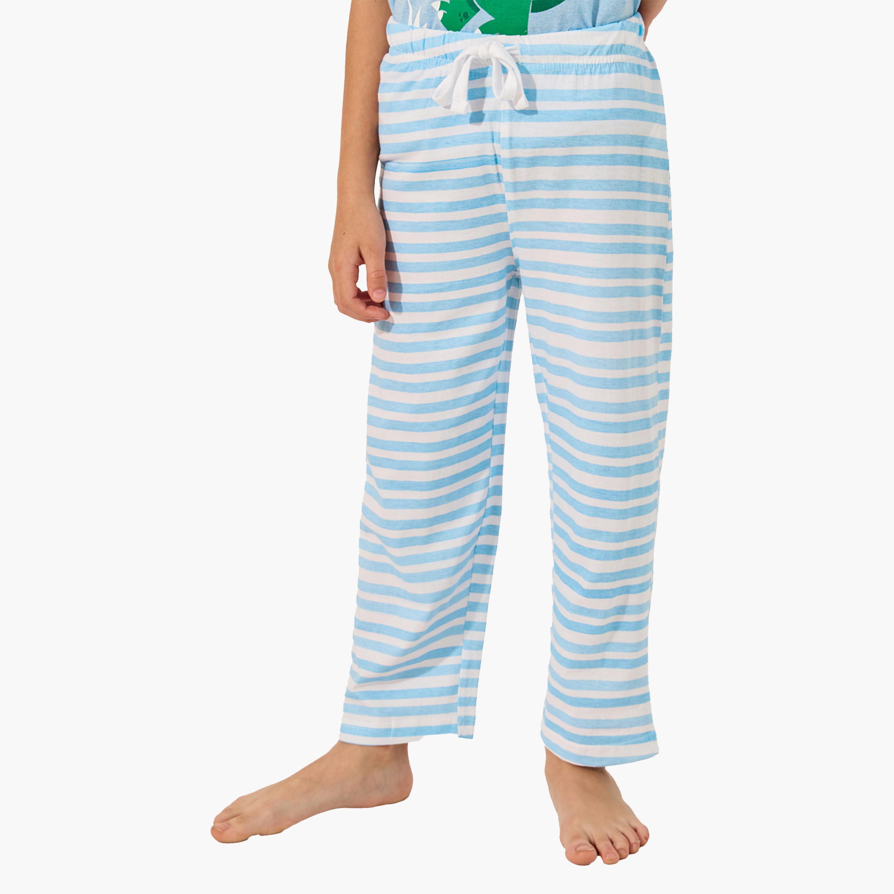 Styli Graphic Printed T-Shirt and Striped Pyjama Set-boys-clothing-nightwear-image-4