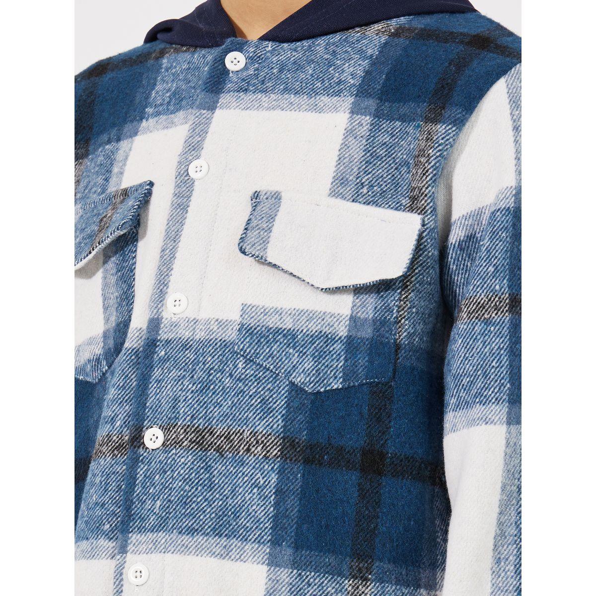 جاكيت مطبع بمربعات مع ياقة هودي-boys-clothing-jacketsandcoats-image-4