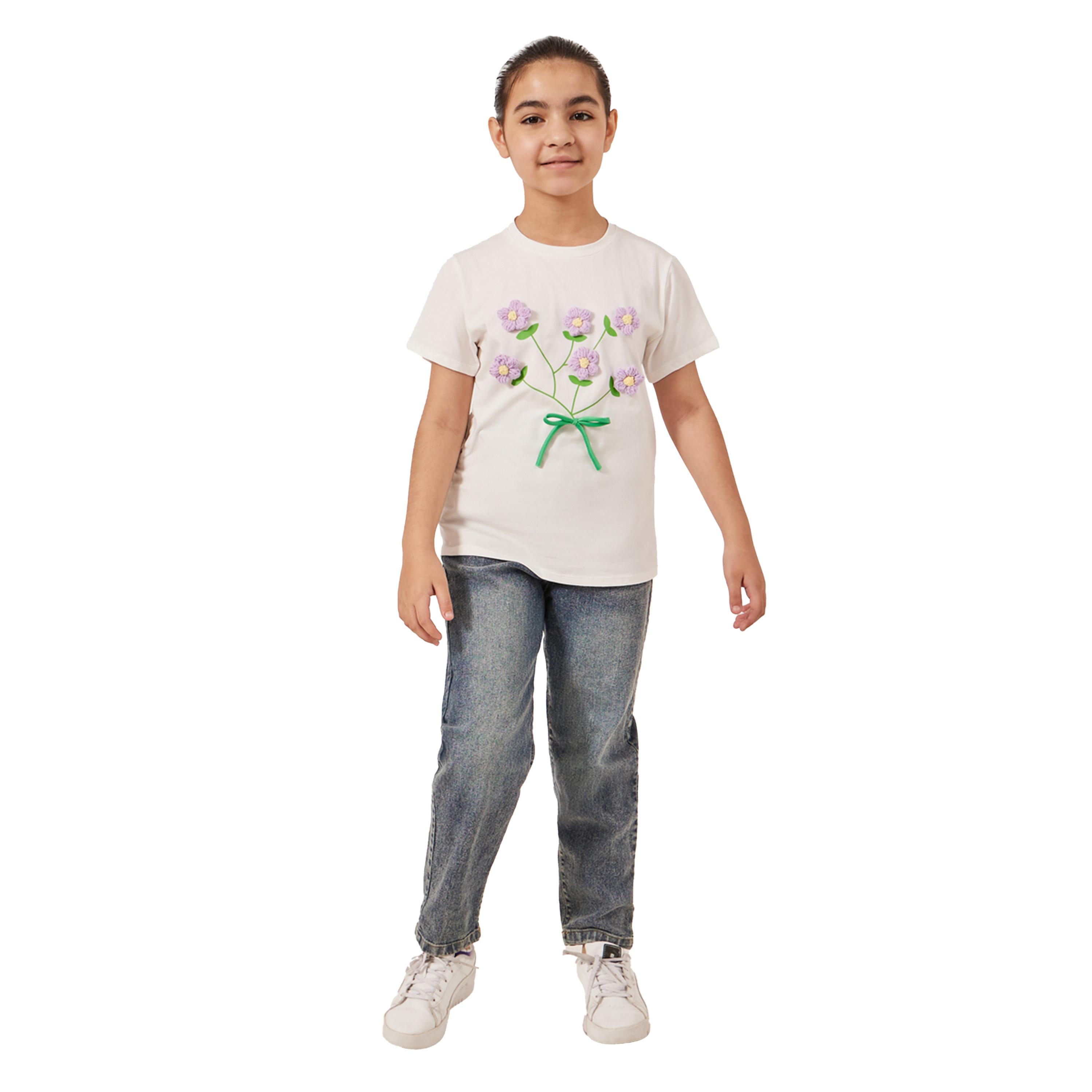 ستايلي -  بنطال جينز ساق واسعة بخصر مطاطي مغسول-girls-clothing-bottoms-jeansandjeggings-image-2