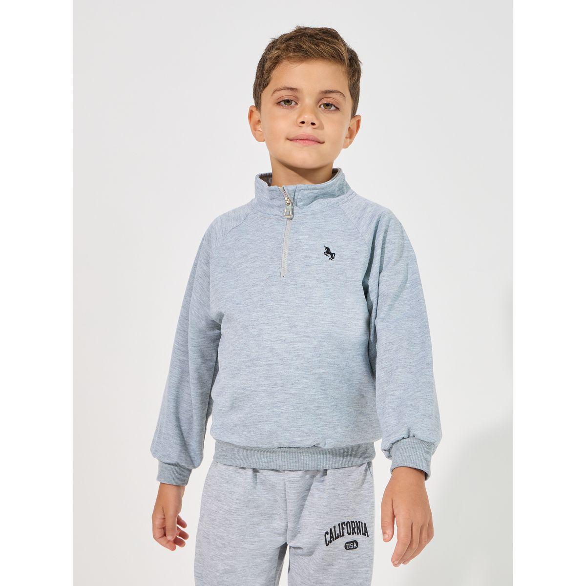 Styli Half-Zip Front Raglan Sleeves Sweatshirt-boys-clothing-sweatshirts-image-1