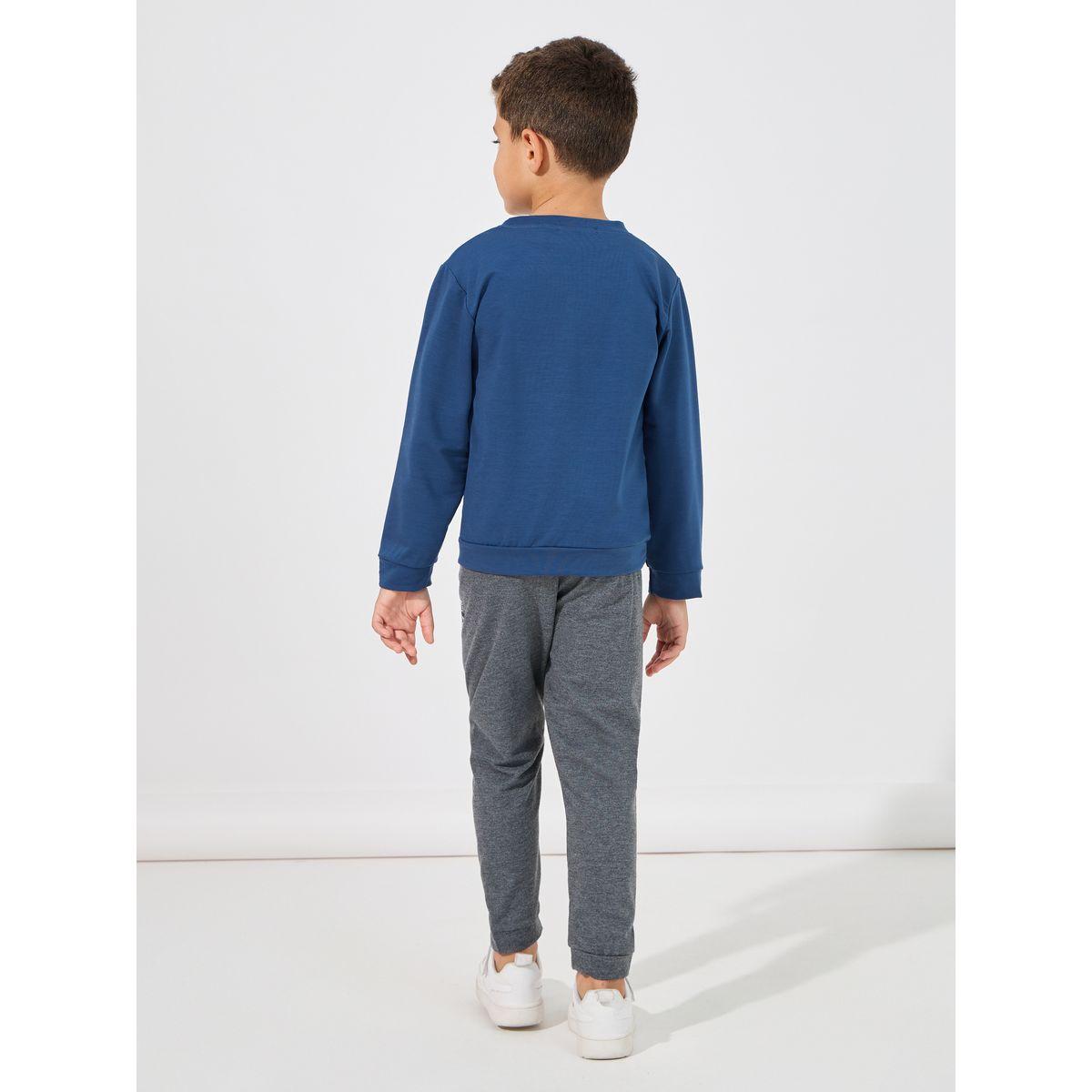 Styli Slogan Print Lightweight Sweatshirt & Joggers Set-boys-clothing-setsandcoords-image-4