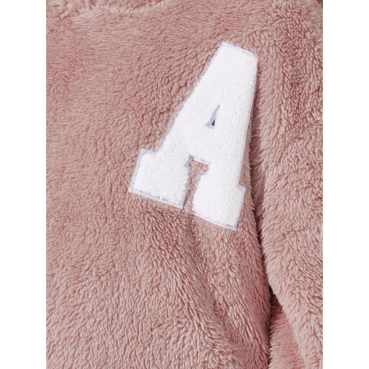Styli Letter Patch Detail Faux Fur Hoodie-girls-clothing-sweatshirts-image-3