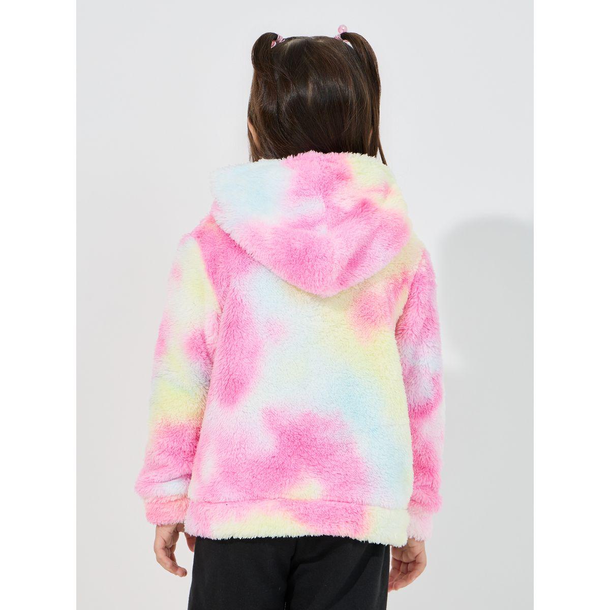 هودي بطبعة تاي داي مزين بفرو صناعي-girls-clothing-sweatshirts-image-4