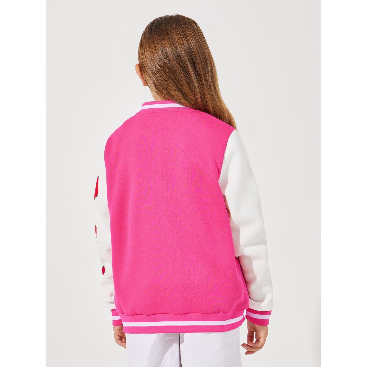 Styli Heart Print Slant Pocket Jacket-girls-clothing-jacketsandcoats-image-5