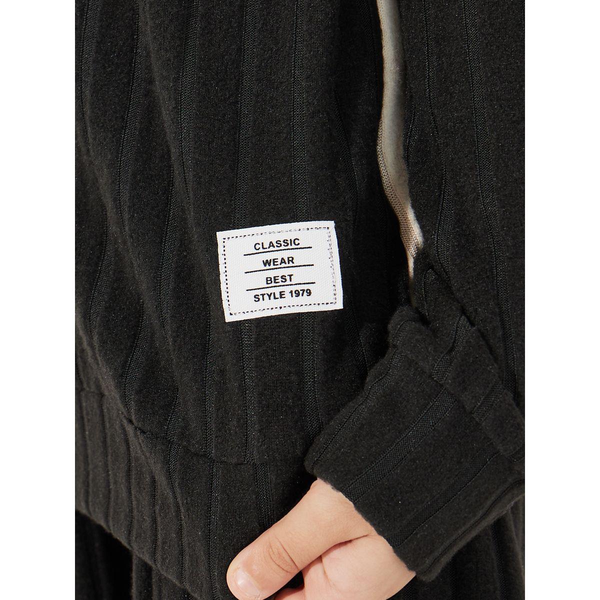 Styli Color Block Rib Knit Patch Detail Sweatshirt & Joggers Set-boys-clothing-setsandcoords-image-3