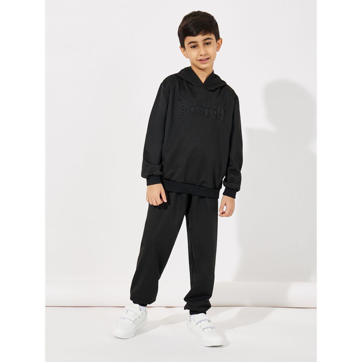 Styli Embossed Detail Hoodie & Joggers Set-boys-clothing-setsandcoords-image-1